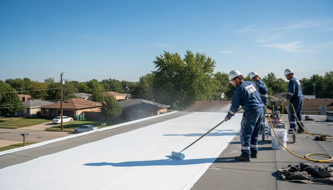 Commercial roof coating in Meno, OK near me